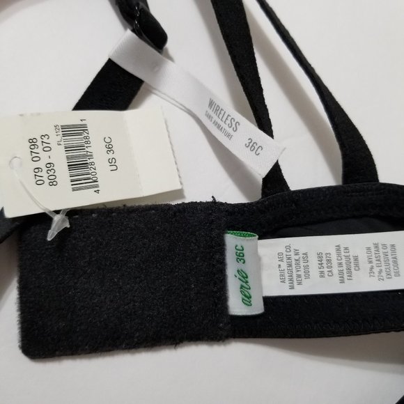 Aerie bra 36C NWT Real Happy Wireless floral lace trim racerback convertible - Picture 14 of 14